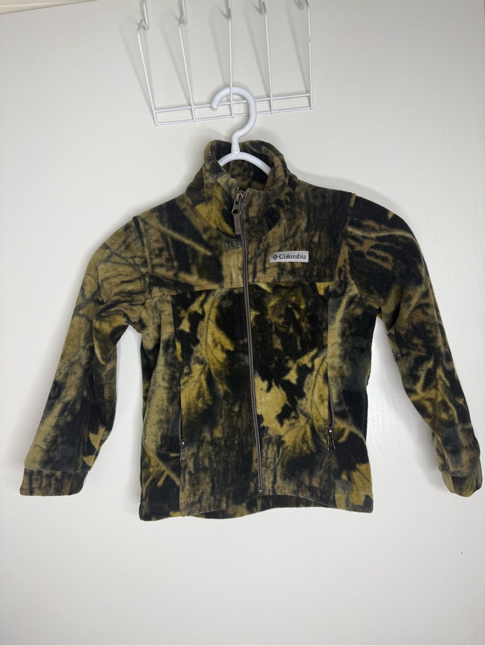 🔥2 for $10🔥 Kids Columbia Fleece - Green/Black Camo Pattern XXS (4/5)